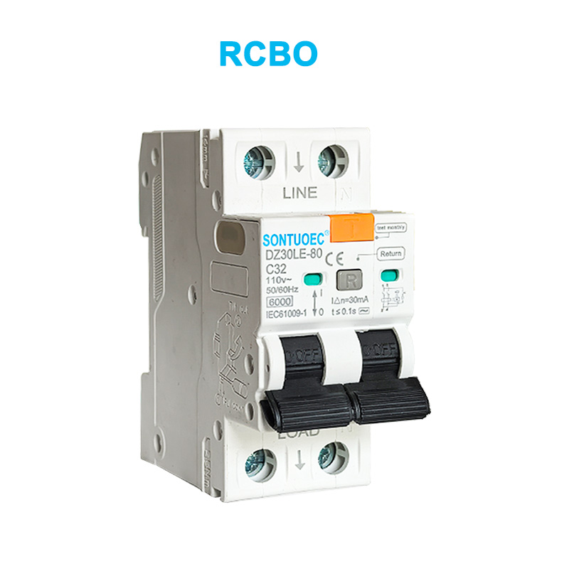 2p lekkasie huidige stroombaanbreker 6ka IEC61009.1 standaard kwaliteit RCBO