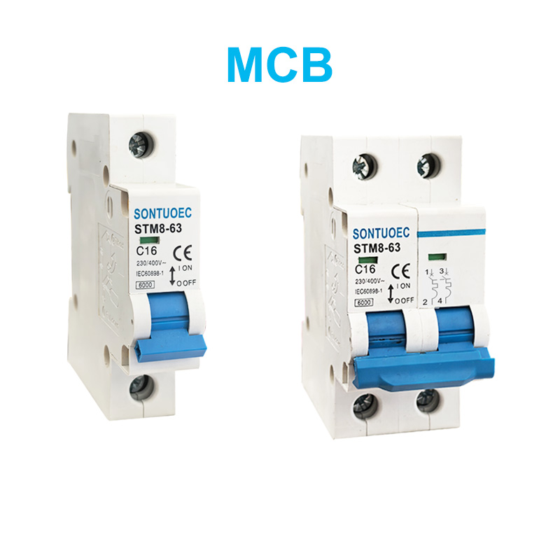 STM8-63 Miniatuur stroombreker 6KA 1P 2P 3P 4P 16A 230/400V