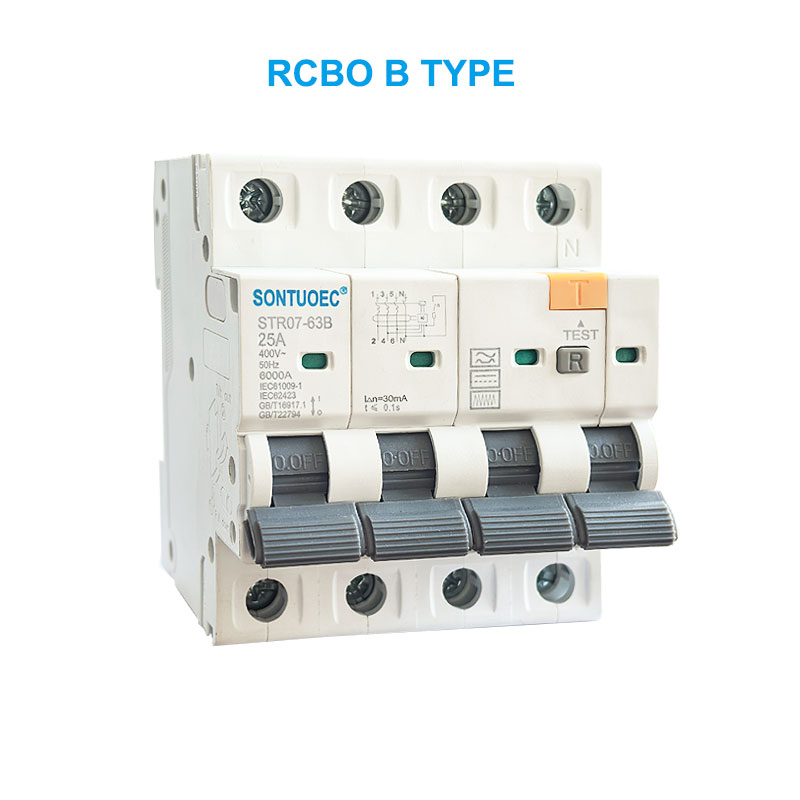Stro7-63b RCBO B Type 2p 4p Residuele stroombreker