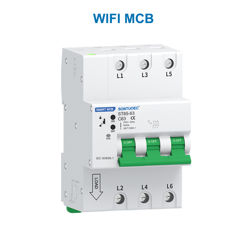 WiFi RS485 Multifunksionele IoT Intelligent MCB RCBO Intelligent Micro Circuit Breaker